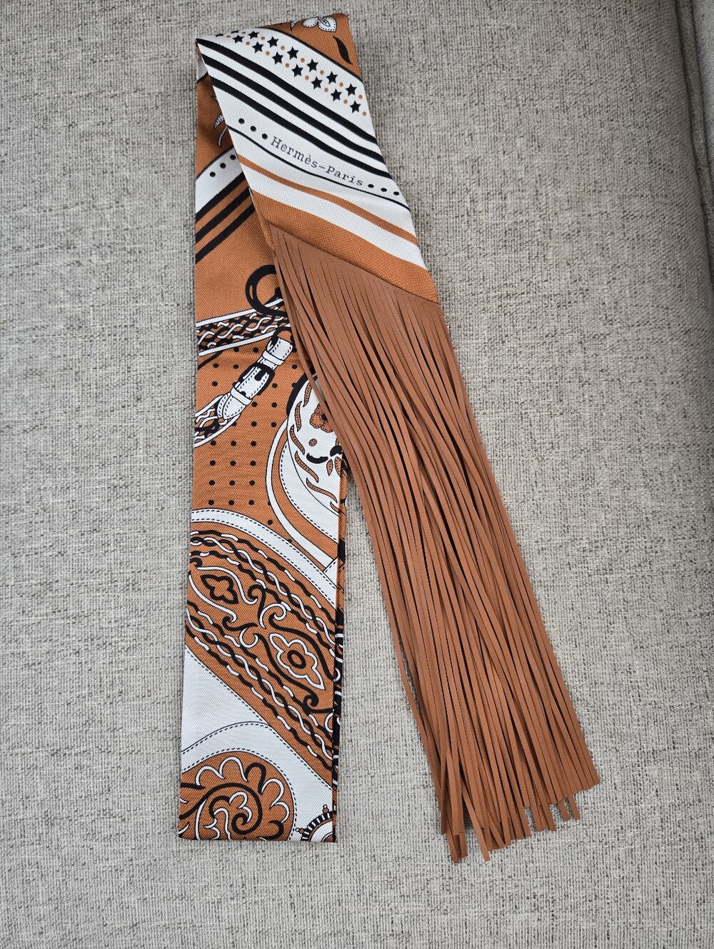 HERMES Brown Barenia Leather Fringe Festival des Amazones Folk Twilly